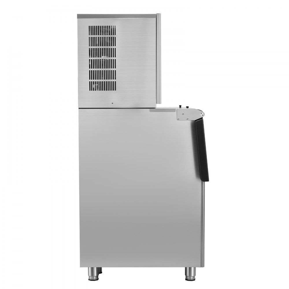 VEVOR Commercial Ice Maker Machine 168 kg/24H Ice-Making Stainless Steel, for Bar Cafe Restaurant Business, Ice Ready in 15 Mins, Freestanding with 113 kg Ice Storage Bin and Auto Self-Cleaning