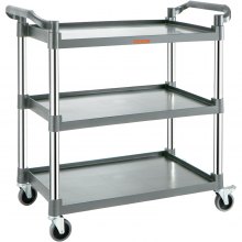 VEVOR Utility Service Cart with Wheels 3-Tier Food Service Cart 220lbs Capacity