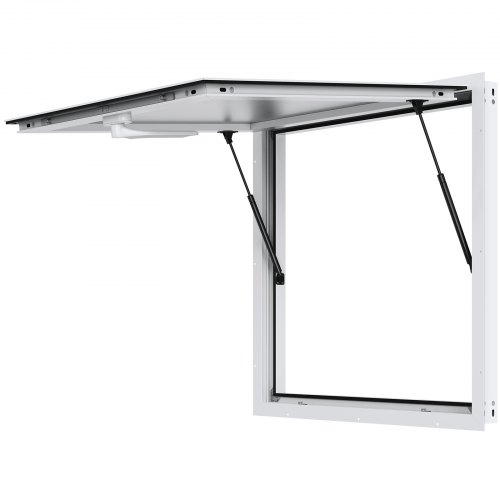 VEVOR Concession Window 91x91cm, Aluminum Alloy Food Truck Service Window with Awning Door & Drag Hook, Up to 85 Degrees Stand Serving Window for Food Trucks Concession Trailers, Glass Not Included