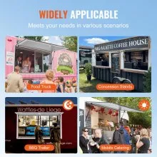 VEVOR Concession Window 48"x36", Aluminum Alloy Food Truck Service Window with Awning Door & Drag Hook, Up to 85 Degrees Stand Serving Window for Food Trucks Concession Trailers, Glass Not Included