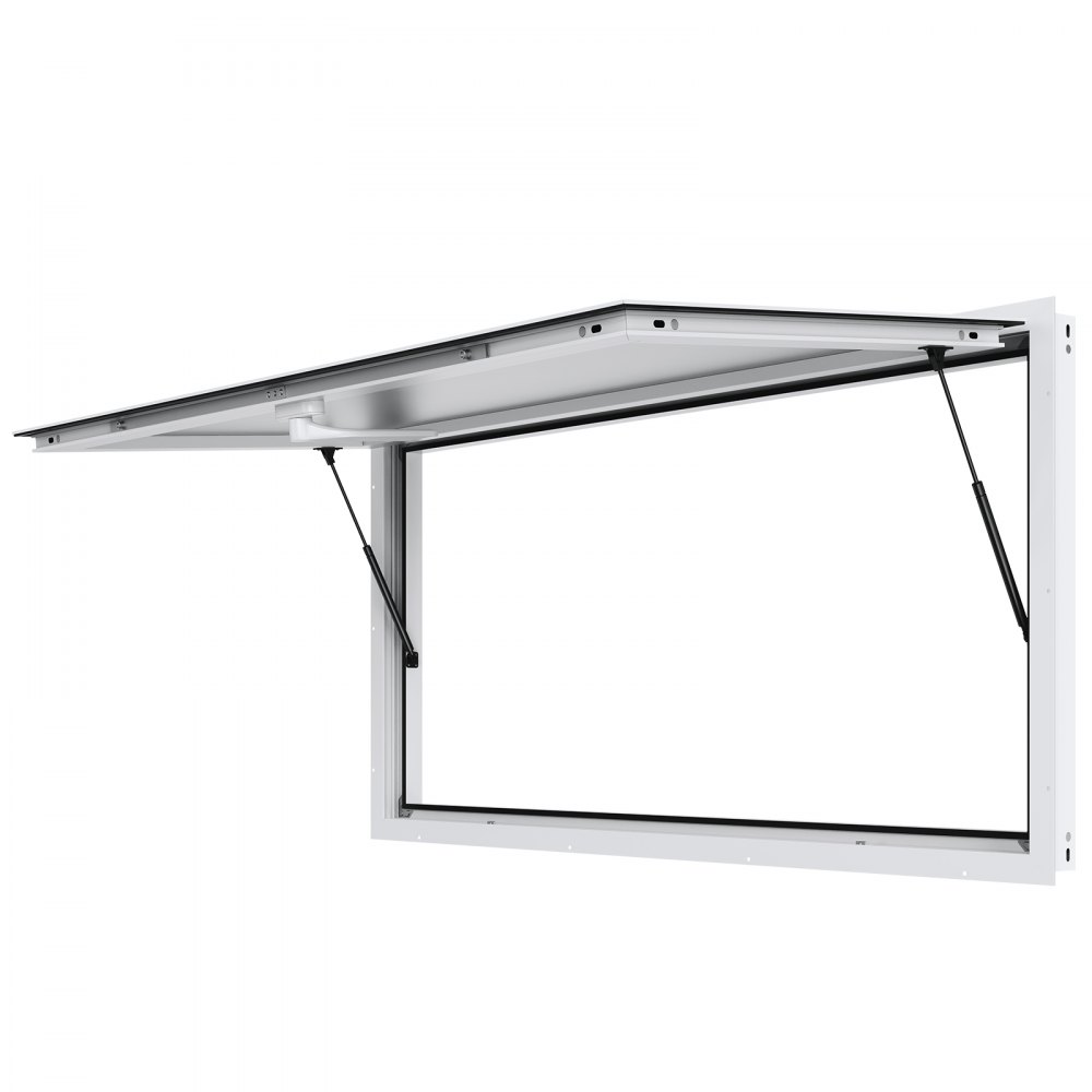 VEVOR Concession Window 64"x40", Aluminum Alloy Food Truck Service Window with Awning Door & Drag Hook, Up to 85 Degrees Stand Serving Window for Food Trucks Concession Trailers, Glass Not Included