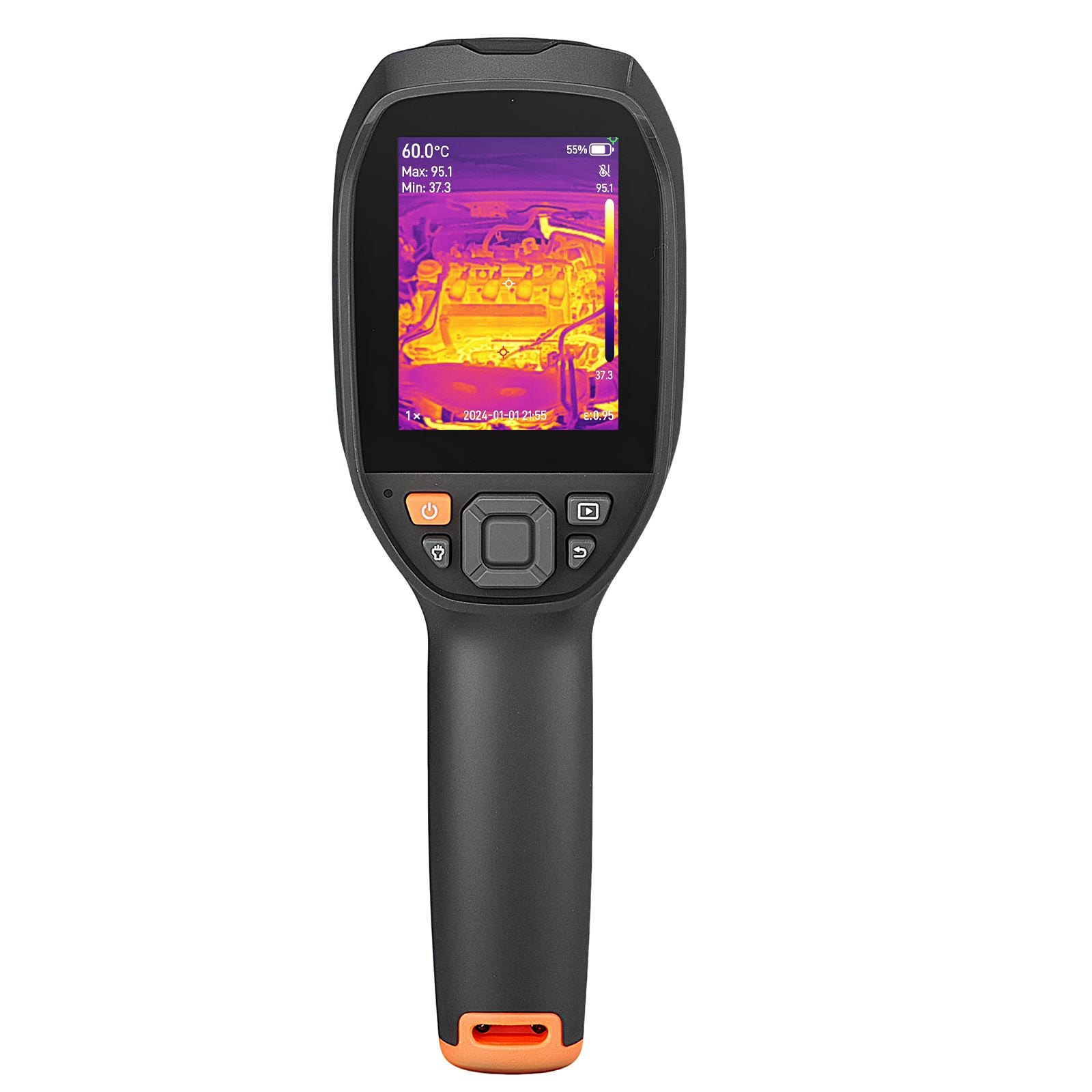 VEVOR Pro Thermal Imaging Camera, Upgraded 512 x 384 TISR Super Resolution, 3.45" LCD Infrared Thermal Imager with 2MP Visual Camera, 25HZ Refresh Rate, -4°F - 1022°F, 4 Image Modes & 7 Color Palettes