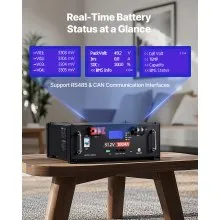 VEVOR 48V 100Ah LiFePO4 Lithium Battery 51.2V Server Rack Battery with 100A BMS