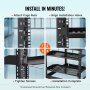 VEVOR 2PCS 1U Server Rack Hylla 10"/254 mm Djup Ventilerad Rack Mount Hylla Fack