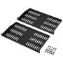 Polica do serverového racku VEVOR 2PCS 1U, hĺbka 10"/254 mm, maximálna nosnosť 23 kg / 50 lbs, vetraná konzolová alebo nástenná polica do racku s podnosom, dobrá cirkulácia vzduchu pre sieťovú skriňu alebo rack so zariadeniami 482,6 mm/19