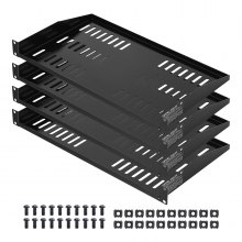 VEVOR 1U Server Rack Shelf, 4 PCS, 50 lbs Max Load-Bearing Vented Cantilever, Wall Mount or Rack Mount Shelf with Tray, 10 in Depth, Good Air Circulation for 19 Inch Cabinet Computer Network Equipment