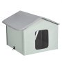 VEVOR Heated Cat House, Outdoor Kitty Shelter with Adjustable Temperature and Timer, 600D Oxford Cloth Foldable Cat Shelter with Heated Pad  for Winter to Stay Warm and Cozy, Green (Middle)