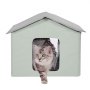 VEVOR Heated Cat House, Outdoor Kitty Shelter with Adjustable Temperature and Timer, 600D Oxford Cloth Foldable Cat Shelter with Heated Pad  for Winter to Stay Warm and Cozy, Green (Middle)