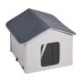 VEVOR Heated Cat House, Outdoor Kitty Shelter with Timer, 600D Oxford Cloth Foldable Cat Shelter with Heated Pad  for Winter to Stay Warm and Cozy, Gray (Middle)