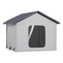VEVOR Heated Cat House, Outdoor Kitty Shelter with Timer, 600D Oxford Cloth Foldable Cat Shelter with Heated Pad  for Winter to Stay Warm and Cozy, Gray (Middle)