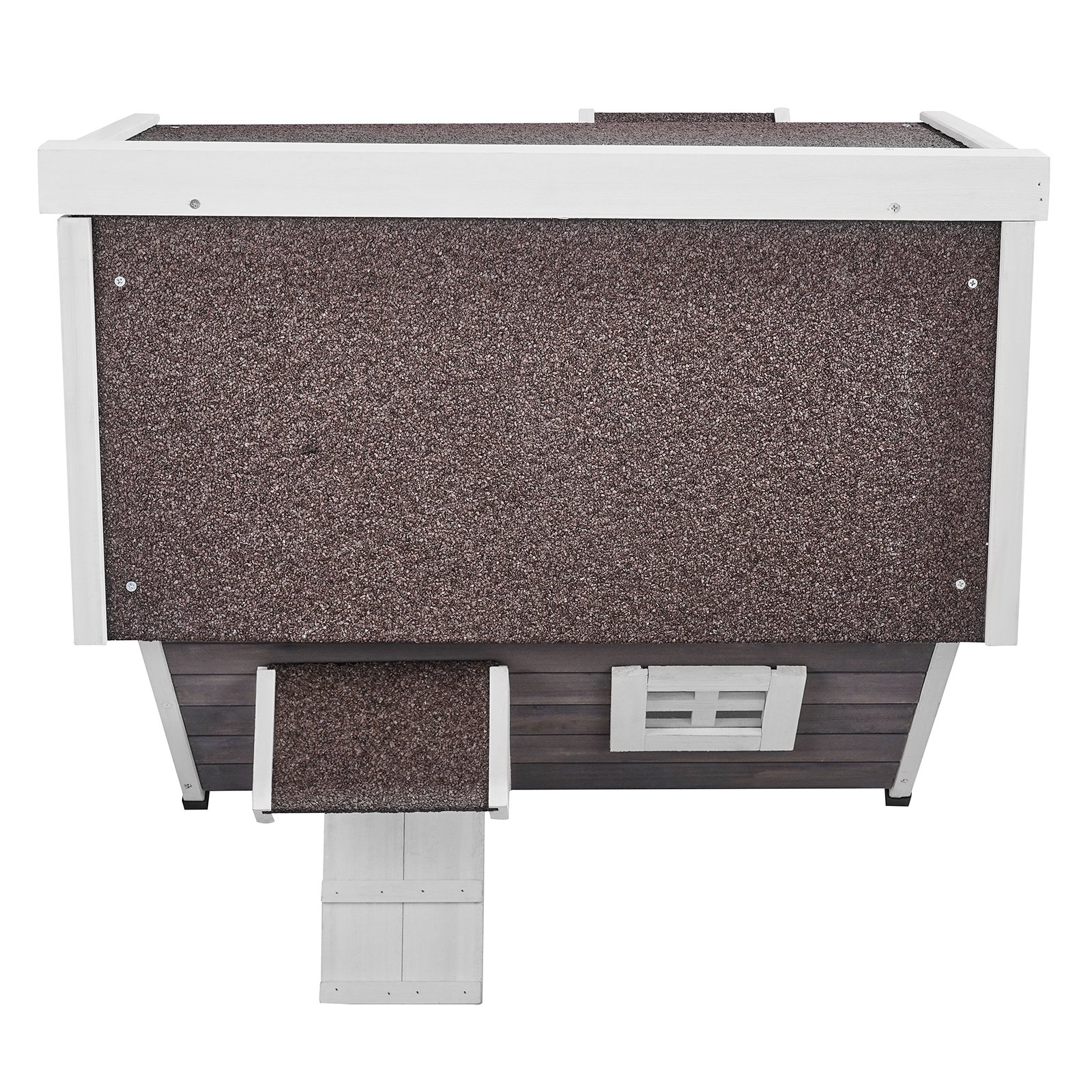 VEVOR Outdoor Cat House Weatherproof, Feral Cat Shelter for Multiple Cats, Outdoor Wooden Cat House with Large Side Door, PVC Door Flaps, Open Roof, Clear Window, 22"L x 30"W x 26"H