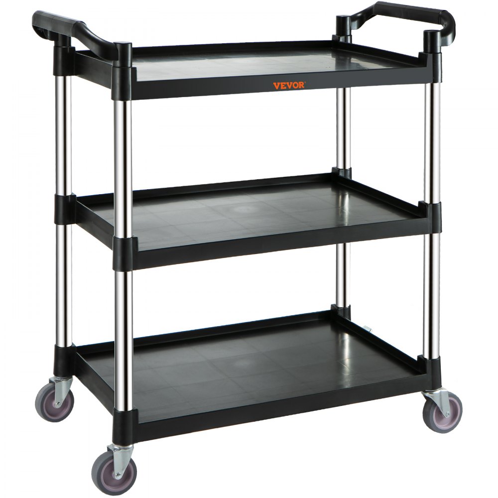 3-Tier Rolling Storage Utility Cart, Heavy Duty Craft Cart with Wheels and  Handle, White 