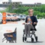 VEVOR Wheelchair Aluminum Alloy Transport Chair Foldable 15.75-In W Seat 220lbs