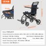 VEVOR Wheelchair Aluminum Alloy Transport Chair Foldable 15.75-In W Seat 220lbs