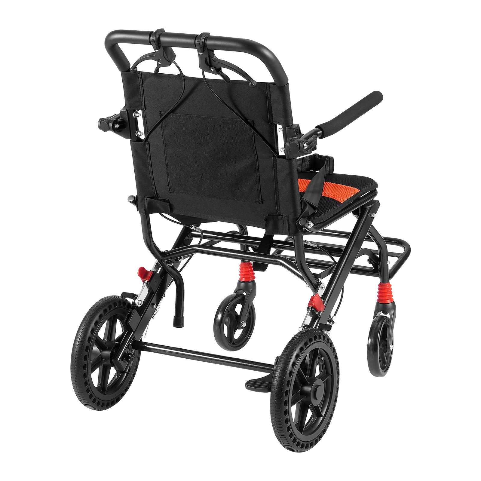VEVOR Wheelchair Aluminum Alloy Transport Chair Foldable 45.7 cm W Seat 99.8 kg