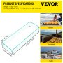VEVOR Fire Pit Wind Guard, 30.5 x 11.5 x 6 inch Glass Flame Guard, Oblong Glass Shield, 0.3" Thick Fire Table, Clear Tempered Glass Flame Guard, Steady Feet Tree Pit Guard for Propane, Gas, Outdoor