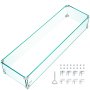 VEVOR Fire Pit Wind Guard, 41.5 x 11.5 x 6 Inch Glass Wind Guard, Rectangular Glass Shield, 0.3" Clear Tempered Glass Flame Guard, Steady Feet Tree Pit Guard for Propane, Gas, Outdoor