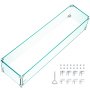 VEVOR Fire Pit Wind Guard, 43.5 x 17.5 x 6 Inch Glass Wind Guard, Rectangular Glass Shield, 0.3" Clear Tempered Glass Flame Guard, Steady Feet Tree Pit Guard for Propane, Gas, Outdoor