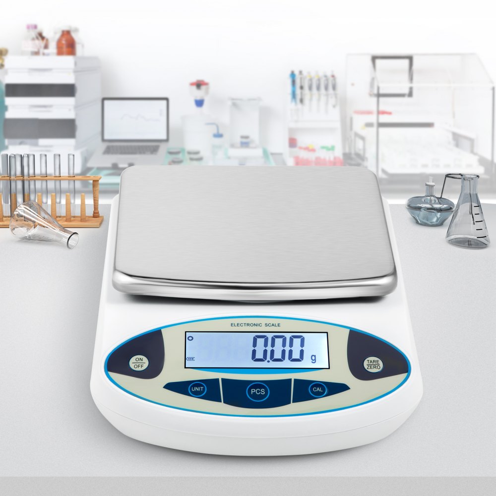 VEVOR Analytical Balance, 5000g x 0.01g Accuracy Lab Scale, High Precision Electronic Analytical Balance, 13 Units Conversion, Counting Function, LCD Display, for Lab University Jewelry