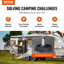 VEVOR RV Leveling Pads Permanently Attached Rubber Jack Pad 9" Round Feet 6-Pack