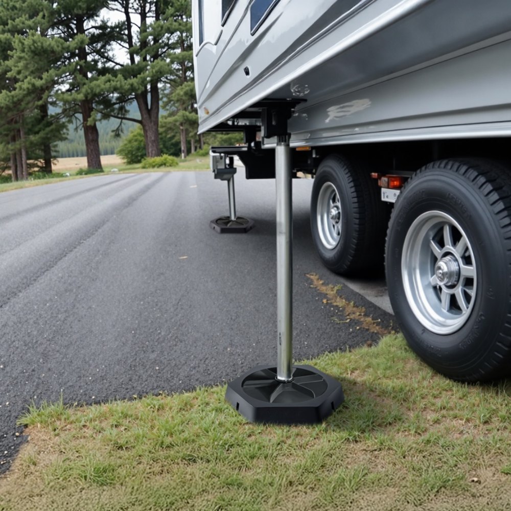 VEVOR RV Leveling Pads, 4-Pack Rubber Trailer Jack Pads, Each with 5000 lbs Capacity, Jack Stabilizer Padding with Large Surface Area, Ideal for 10" Round Feet, 5th Wheels Class A/C Motorhomes Camper
