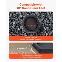 RV Leveling Pads 5000lbs 4 Pcs Rubber Trailer Jack Pads for 10" Round Feet