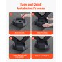 RV Leveling Pads 5000 lbs 4 Pcs Rubber Trailer Jack Pads 5.5" Square Feet
