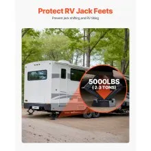 RV Leveling Pads 5000 lbs 4 Pcs Rubber Trailer Jack Pads 5.5" Square Feet