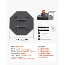 RV Leveling Pads 5000 lbs 4 Pcs Rubber Trailer Jack Pads Scissor Jack Feet