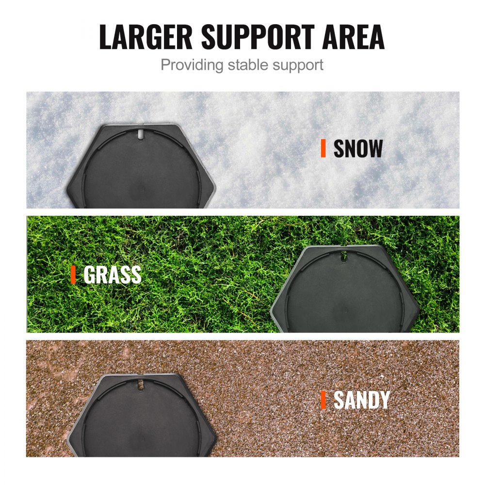VEVOR RV Leveling Pads, 9 Inch Round Landing Feet, Permanent Attached Jack Stabilizers, Rubber Jack Pads, 5000 lbs Capacity per RV Jack Pad, 5th Wheels, Travel Trailers, Class A/C Motorhomes (4-Pack)