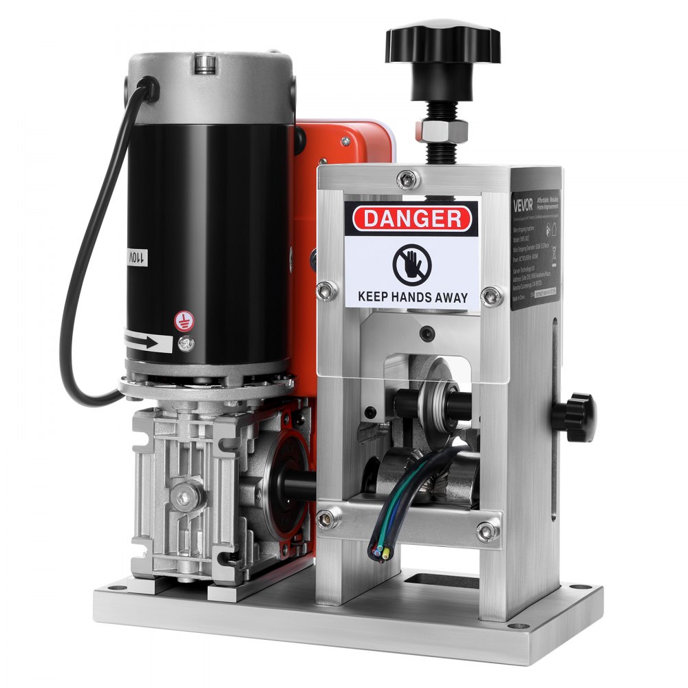VEVOR Electric Wire Stripping Machine, 1.5-40 mm, 400W Automatic Motorized Cable Stripper, 9.84 IPS (15 m/min) Wire Peeler with Alloy Blades, V-Shaped Rollers, Cooling Fan, for Scrap Copper Recycling