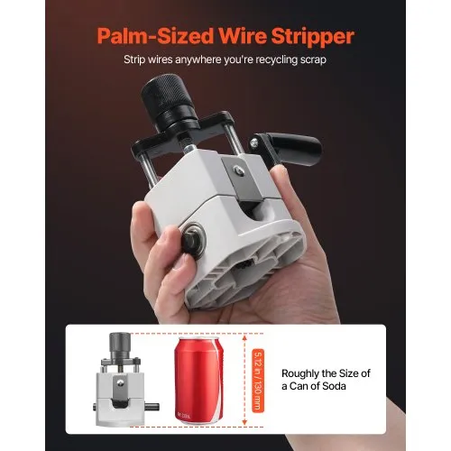 Manual Wire Stripper Machine, 0.06-1.18 In, Copper Cable Stripper Tool, Hand Crank Or Drill Powered Modes, Heavy-Duty Q235 Frame Wire Stripping Machine, Easy To Use, For Scrap Copper Recycling | US - View #7