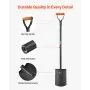 VEVOR Square Shovel, 122 cm Heavy-Duty Flat Shovel, Transfer Shovels with Alloy Steel Blade and Non-Slip D-Handle, Detachable and Easy Storage, for Gardening, Construction, Digging & Snow Shoveling