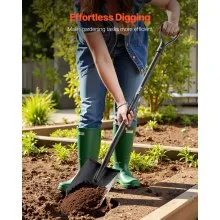 VEVOR Square Shovel, 48 in Heavy-Duty Flat Shovel, Transfer Shovels with Alloy Steel Blade and Non-Slip D-Handle, Detachable and Easy Storage, for Gardening, Construction, Digging, and Snow Shoveling