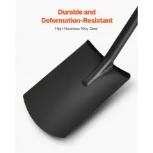 VEVOR Square Shovel, 48 in Heavy-Duty Flat Shovel, Transfer Shovels with Alloy Steel Blade and Non-Slip D-Handle, Detachable and Easy Storage, for Gardening, Construction, Digging, and Snow Shoveling