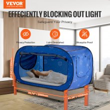 VEVOR 2 Doors Bed Tent Breathable Tent Light Blackout with 0.33 in Fiber Poles