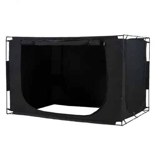 VEVOR Bed Tent, Pongee Fabric, 3 Doors Breathable Dream Tent with 0.37 in Fiber Poles on Bed Privacy, Full Size 70% Blackout Sleeping Bed Canopy, Fit for Kids Playhouse and Adults Sleeping Tent