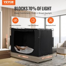 VEVOR 3 Portas Cama Tenda Respirável Tenda 70% Blackout com 0,37 pol. Pólos de Fibra