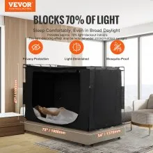 VEVOR 3 Doors Bed Tent Breathable Tent 70% Blackout with 0.37 in Fiber Poles