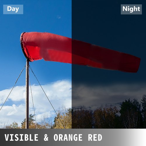 VEVOR Airport Windsock Wind Direction Sock 18 x 60 Inch Aviation Wind Sock Orange Red Nylon Windsock Weatherproof Airport Wind Sock Outdoor Air Direction Indicator for Airport Industry Farm & Park