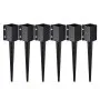 VEVOR Fence Post Anchor Ground Spike, 6 Pack 24 x 4 x 4 Inches Outer Diameter (Inner Diameter 3.5 x3.5 Inches), Metal Black Powder Coated Post Stake Ground, for Mailbox Deck Garden Railing