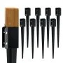 VEVOR Fence Post Anchor Ground Spike, 8 Pack 36 x 4 x 4 Inches Outer Diameter (Inner Diameter 3.5 x3.5 Inches), Metal Black Powder Coated Post Stake Ground, for Mailbox Deck Garden Railing