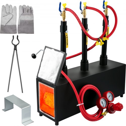 VEVOR Gas Propane Forge Furnace Burner Portable Three Burners Metal Tool Making