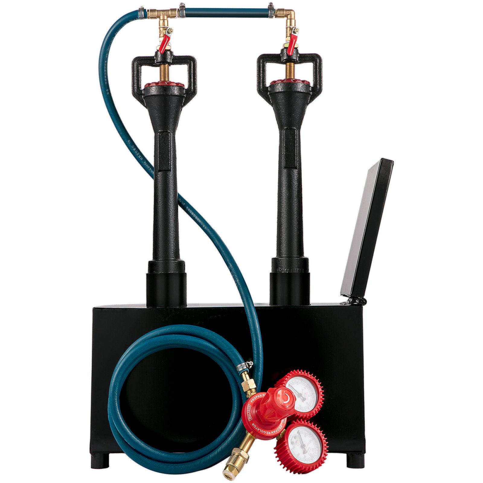 VEVOR Farrier Furnace with Dual Burners Large Capacity Portable Square Metal Propane Knife Forge, Black