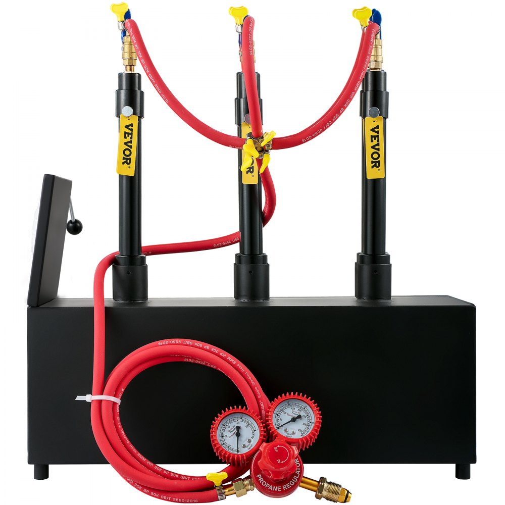 VEVOR Propane Knife Forge, Farrier Furnace with Three Burners, Portable Square Metal Forge with Single Durable Door, Large Capacity, for Blacksmithing, Knife Making, Forging Tools and Equipment