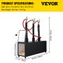 VEVOR Propane Knife Forge, Farrier Furnace with Three Burners, Portable Square Metal Forge with Single Durable Door, Large Capacity, for Blacksmithing, Knife Making, Forging Tools and Equipment