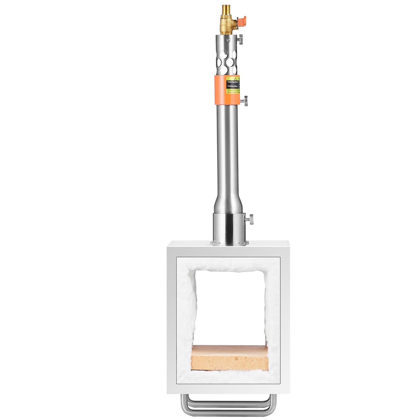 VEVOR Portable Propane Forge, 1 Burner, 2600℉ Tool and Knife Making Blacksmithing Farrier Forge, Large Capacity Square Shape, Stainless Steel Gas Forging Tools and Equipment, Use for Metal Forging