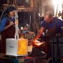 Forja de propano portátil VEVOR, forja de herrero de 1 quemador, forja de gas para herrería, fabricación de herramientas y cuchillos a 1375 °C, herramientas y equipos de forja de acero inoxidable cuadrado de gran capacidad para forja de metal.
