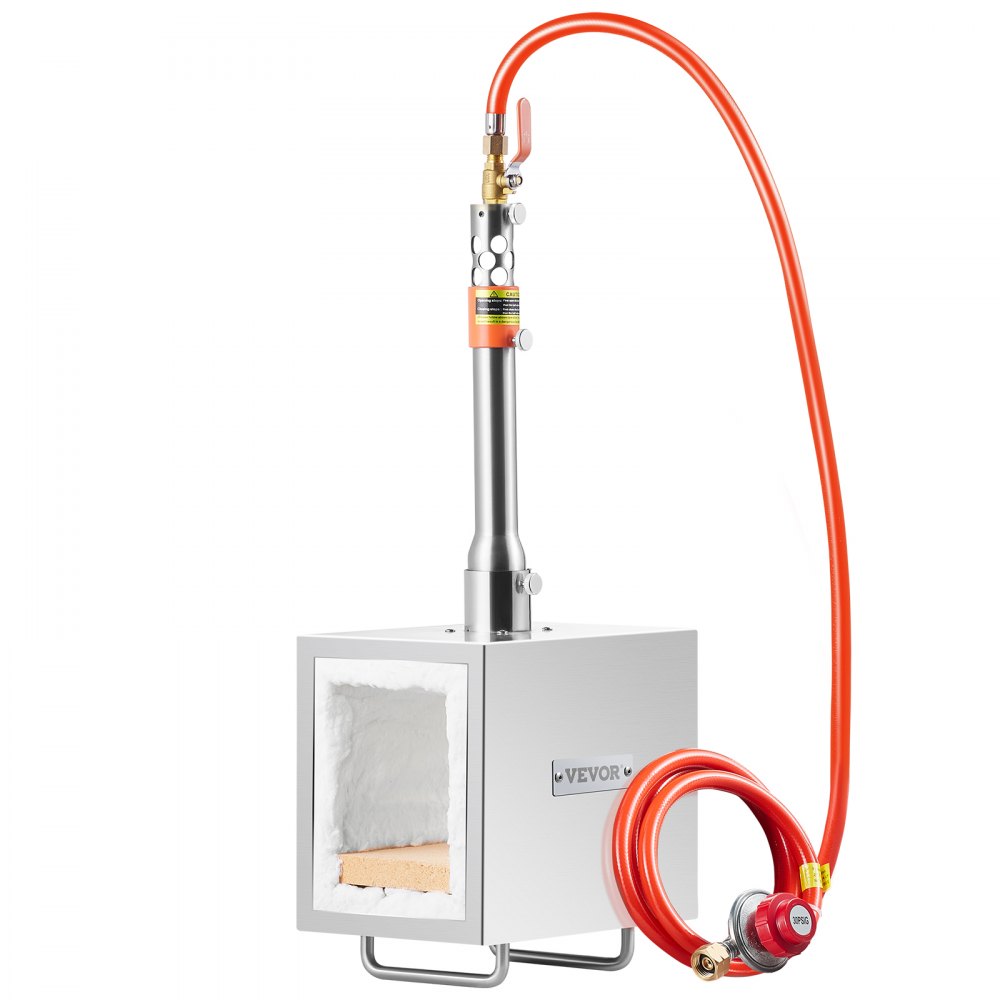 VEVOR Portable Propane Forge, 1 Burner Farrier Forge, 2600℉ Tool and Knife Making Blacksmithing Gas Forge, Large Capacity Square Stainless Steel Gas Forging Tools and Equipment for Metal Forging