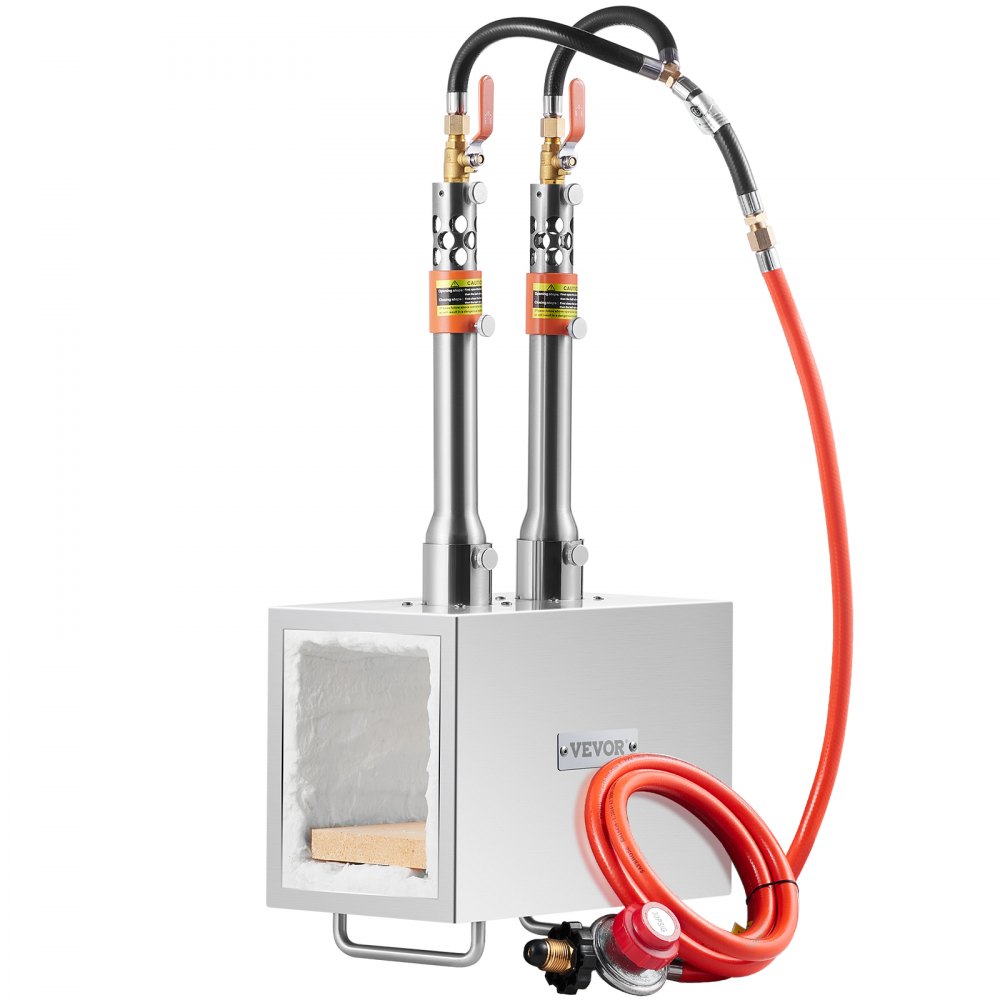 VEVOR Portable Propane Forge, 2 Burner Farrier Forge, 2600℉ Tool and Knife Making Blacksmithing Gas Forge, Large Capacity Square Stainless Steel Gas Forging Tools and Equipment for Metal Forging